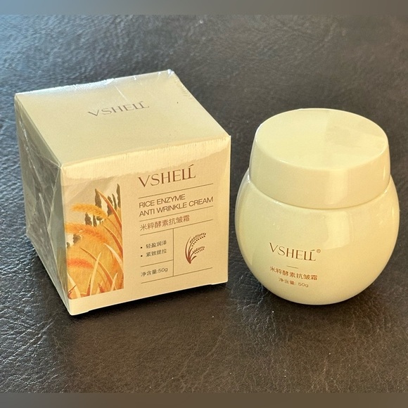 Korean VSHELL Rice Enzyme Anti Wrinkle Cream Day & Night Moisturizer Set of 2 - Picture 1 of 5